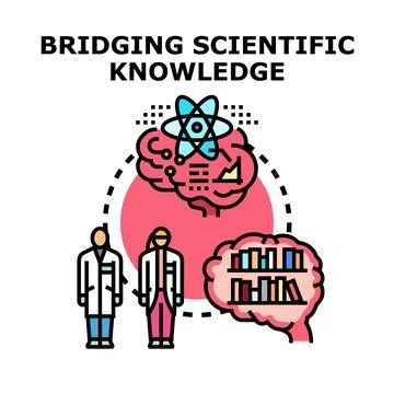 Scientists connecting knowledge, research, and learning Stock Illustration