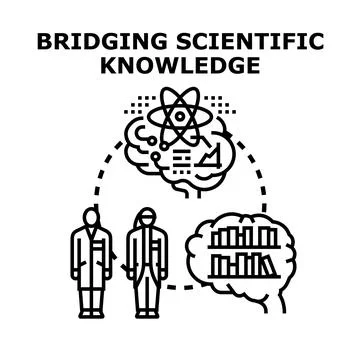 Scientists connecting knowledge, research, and learning Stock Illustration