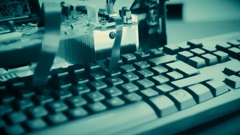 Scientists create artificial intelligence computer, cyberattack conception Video stock 96339491