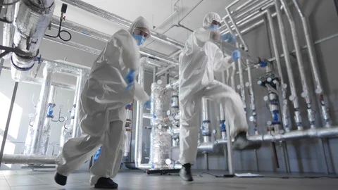 Scientists dancing in laboratory Stock Footage 109335372