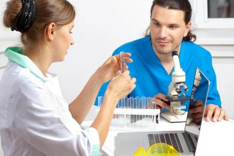 Scientists develop a new drug Stock Photos