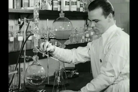 Scientists do research on cancer to find its causes and cure - 1940 Stock Footage 93110760