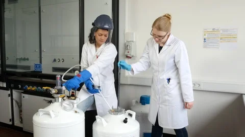 Scientists with dry ice Stock-Footage 89023901