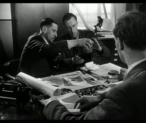 Scientists examine water samples, positive prediction in press Scotland UK 1950 Stock Footage 131078434