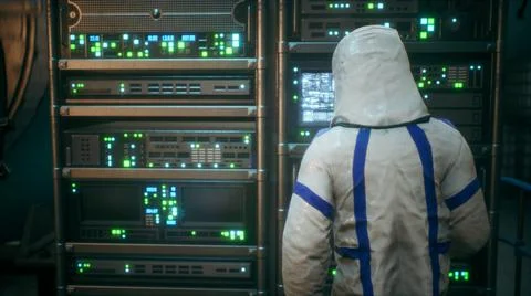 Scientists of the future are preparing to launch a sci-fi thermonuclear reactor イラスト素材