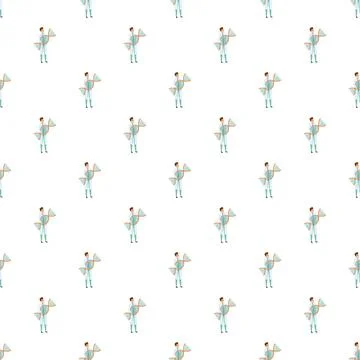 Scientists holding dna strands seamless pattern for genetics Stock Illustration