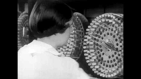 Scientists in laboratories attack the polio epidemic in 1956. Stock Footage 88828027
