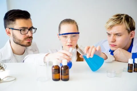 Scientists at laboratory Stock Photos