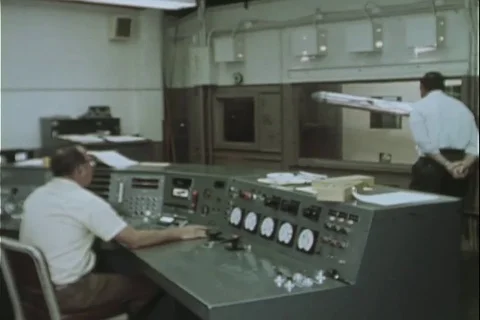 Scientists observe operation of missile,... | Stock Video | Pond5