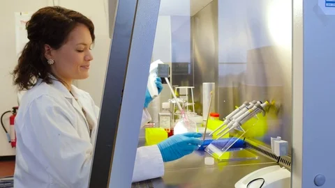 Scientists pipetted 動画素材 79846903