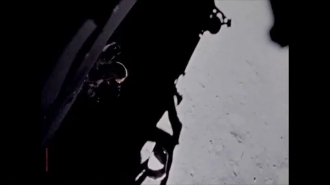 Scientists in the Science Support Room observe astronauts John Watts Young and Video stock 86138196