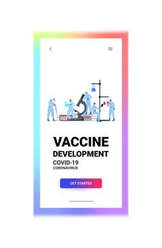 Scientists team working together in lab coronavirus vaccine development fight 스톡 일러스트