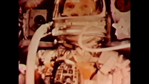 Scientists test conditions for men to be able to function in space in the 1960s. Video stock 95067666