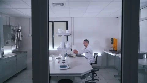 Scientists work in a food laboratory Stock Footage