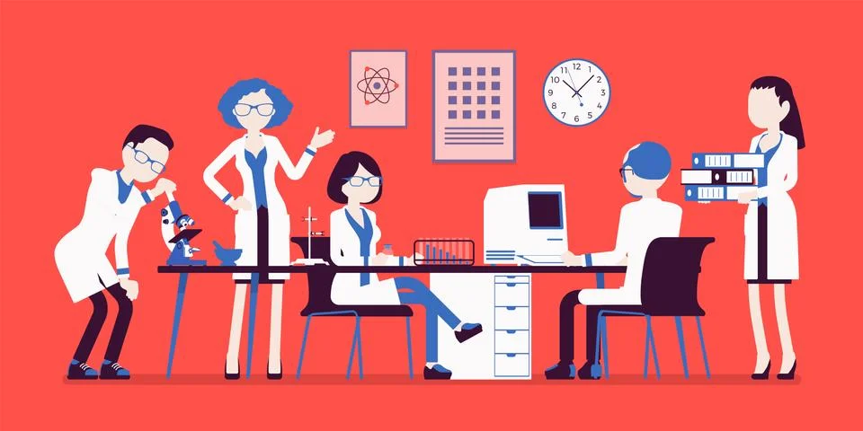 Scientists at work Stock Illustration