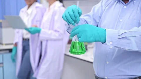 Scientists working in lab portrait. Stock Footage 92395851
