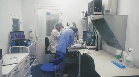 Scientists working in a laboratory Video stock 53069579