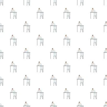 Scientists working in a laboratory seamless pattern background イラスト素材