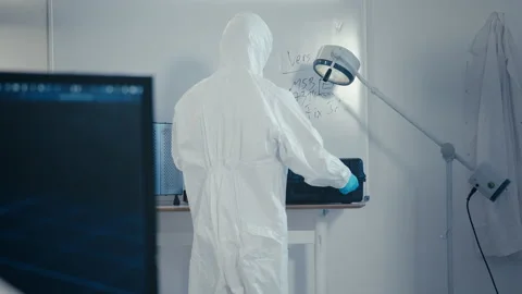 Scientists working with technical equipment in laboratory Stock Footage 149244653