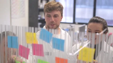 Scientists working together on a brainstorming Stock Footage 255196268
