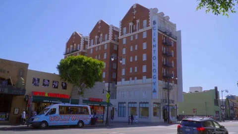 The Scientology Building in Hollywood Los Angeles Stock Footage