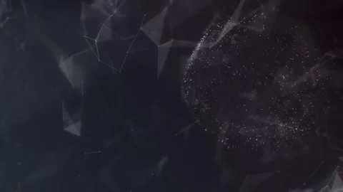SciFi Abstract Geometric Shapes and Glowing Particles Motion Background Loop 스톡 동영상 340899718