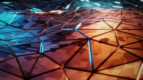 Scifi Abstract low poly Triangle Wave Vidéo 128366016