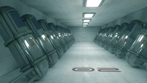 SCIFI Corridor Stock Illustration