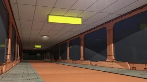 SCIFI Corridor Stock Illustration