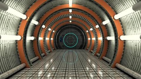 SCIFI Corridor Stock Illustration