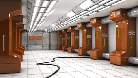 SCIFI Corridor Stock Illustration