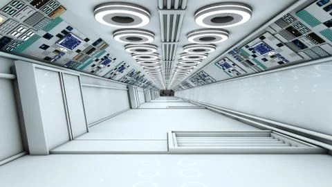 SCIFI Corridor Stock Illustration