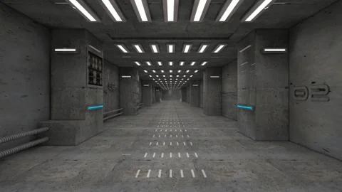 SCIFI Corridor Stock Illustration
