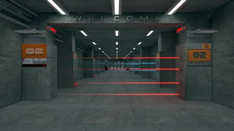 SCIFI Corridor Stock Illustration