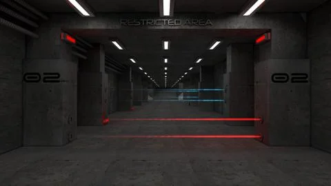 SCIFI Corridor Stock Illustration