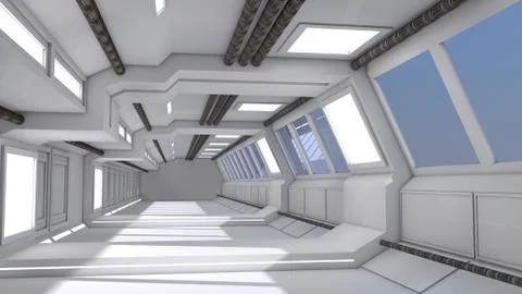 SCIFI Corridor Stock Illustration