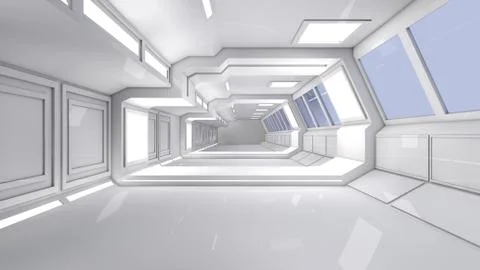 SCIFI Corridor Stock Illustration