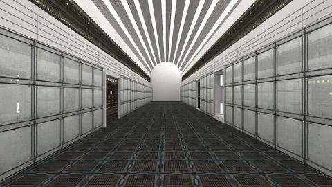 SCIFI Corridor Stock Illustration