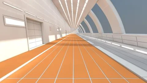 SCIFI Corridor Stock Illustration