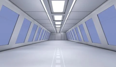 SCIFI Corridor Stock Illustration