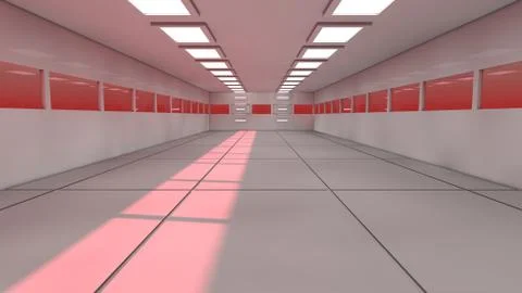 SCIFI Corridor Stock Illustration