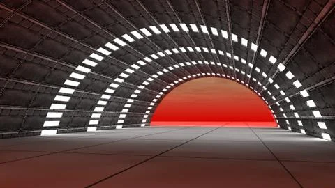 SCIFI Corridor Stock Illustration