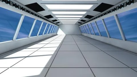 SCIFI Corridor Stock Illustration