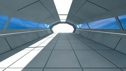SCIFI Corridor Stock Illustration