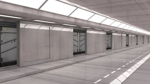 SCIFI Corridor Stock Illustration