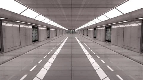 SCIFI Corridor Stock Illustration