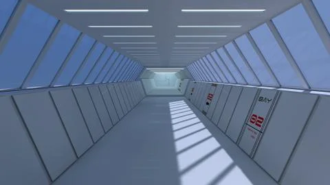 SCIFI Corridor Stock Illustration