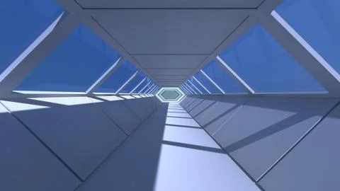 SCIFI Corridor 스톡 일러스트