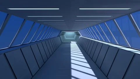 SCIFI Corridor Stock Illustration
