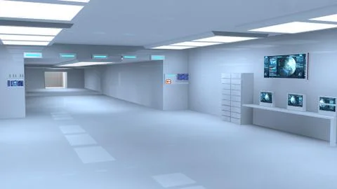 SCIFI Corridor 스톡 일러스트
